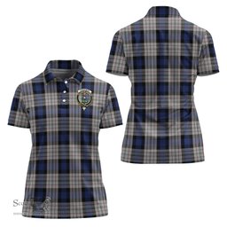 Scottish Ferguson Dress Clan Tartan Polo Shirt with Family Crest For Women, Women's Scottish Polo Shirt Scottish Plaid Tartan Plaid - ScotsTee - scotstee.com