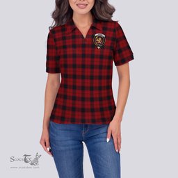 Scottish Ewing Clan Tartan Polo Shirt with Family Crest For Women, Women's Scottish Polo Shirt Scottish Plaid Tartan Plaid - ScotsTee - scotstee.com