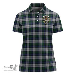 Scottish Graham Dress Clan Tartan Polo Shirt with Family Crest For Women, Women's Scottish Polo Shirt Scottish Plaid Tartan Plaid - ScotsTee - scotstee.com