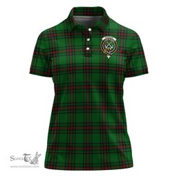 Scottish Kinnear Clan Tartan Polo Shirt with Family Crest For Women, Women's Scottish Polo Shirt Scottish Plaid Tartan Plaid - ScotsTee - scotstee.com