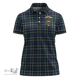 Scottish Graham of Montrose Modern Clan Tartan Polo Shirt with Family Crest For Women, Women's Scottish Polo Shirt Scottish Plaid Tartan Plaid - ScotsTee - scotstee.com