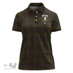 Scottish Hall Clan Tartan Polo Shirt with Family Crest For Women, Women's Scottish Polo Shirt Scottish Plaid Tartan Plaid - ScotsTee - scotstee.com