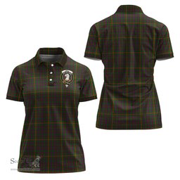 Scottish Hall Clan Tartan Polo Shirt with Family Crest For Women, Women's Scottish Polo Shirt Scottish Plaid Tartan Plaid - ScotsTee - scotstee.com