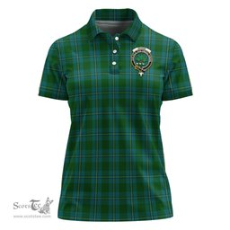 Scottish Irvine of Bonshaw Clan Tartan Polo Shirt with Family Crest For Women, Women's Scottish Polo Shirt Scottish Plaid Tartan Plaid - ScotsTee - scotstee.com