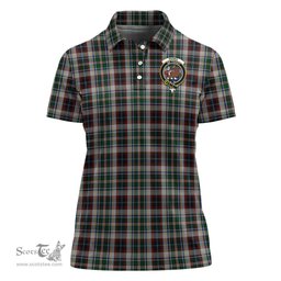 Scottish Innes Dress Clan Tartan Polo Shirt with Family Crest For Women, Women's Scottish Polo Shirt Scottish Plaid Tartan Plaid - ScotsTee - scotstee.com