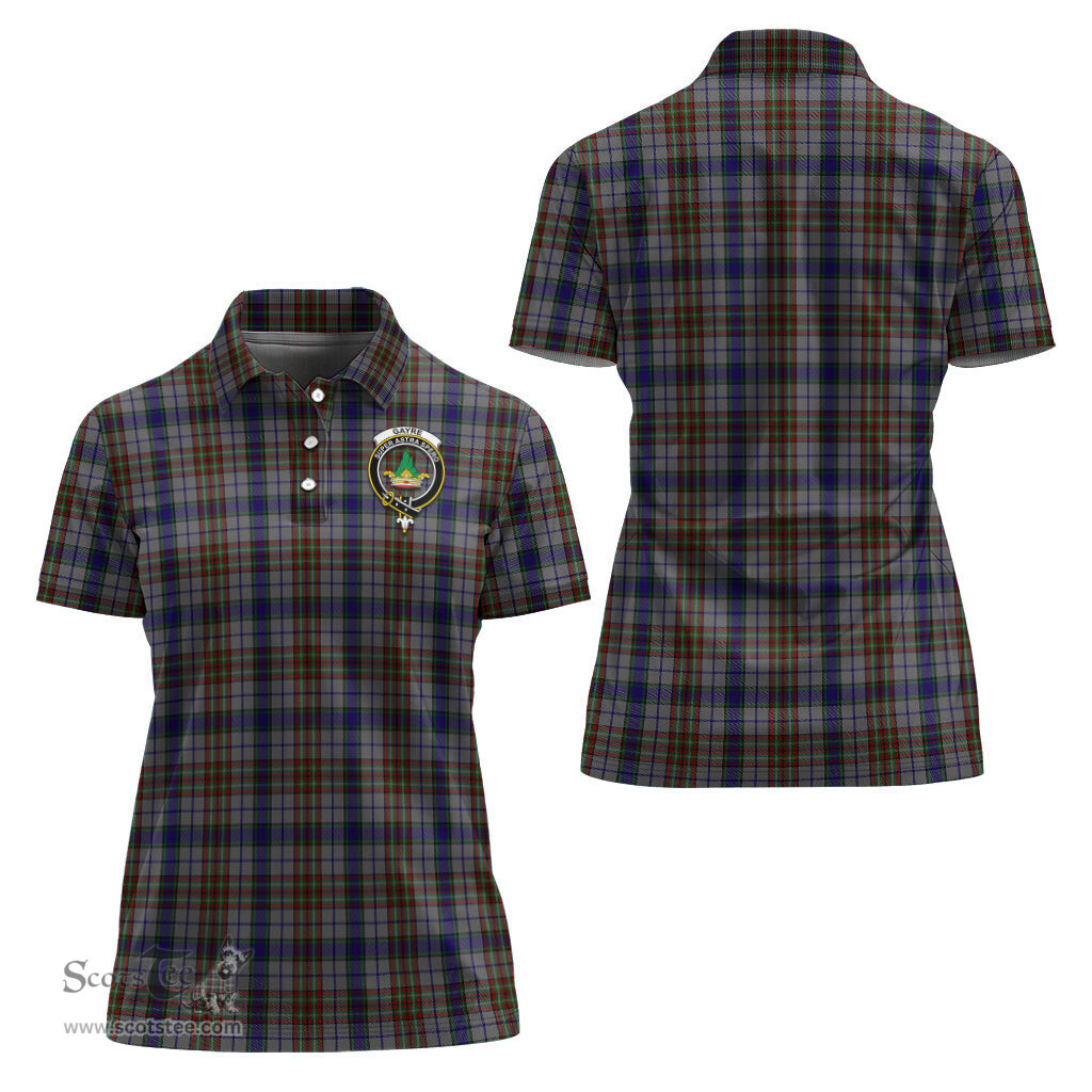 Scottish Gayre Hunting Clan Tartan Polo Shirt with Family Crest For Women, Women's Scottish Polo Shirt Scottish Plaid Tartan Plaid - ScotsTee - scotstee.com