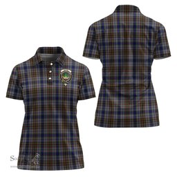 Scottish Gayre Hunting Clan Tartan Polo Shirt with Family Crest For Women, Women's Scottish Polo Shirt Scottish Plaid Tartan Plaid - ScotsTee - scotstee.com