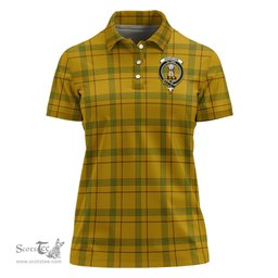 Scottish Houston Clan Tartan Polo Shirt with Family Crest For Women, Women's Scottish Polo Shirt Scottish Plaid Tartan Plaid - ScotsTee - scotstee.com