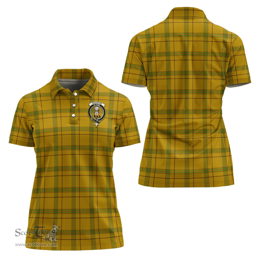 Scottish Houston Clan Tartan Polo Shirt with Family Crest For Women, Women's Scottish Polo Shirt Scottish Plaid Tartan Plaid - ScotsTee - scotstee.com