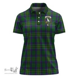 Scottish Hunter of Hunterston Clan Tartan Polo Shirt with Family Crest For Women, Women's Scottish Polo Shirt Scottish Plaid Tartan Plaid - ScotsTee - scotstee.com