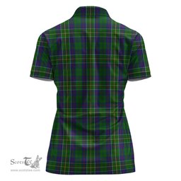 Scottish Hunter of Hunterston Clan Tartan Polo Shirt with Family Crest For Women, Women's Scottish Polo Shirt Scottish Plaid Tartan Plaid - ScotsTee - scotstee.com