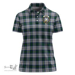Scottish Lindsay Dress Clan Tartan Polo Shirt with Family Crest For Women, Women's Scottish Polo Shirt Scottish Plaid Tartan Plaid - ScotsTee - scotstee.com