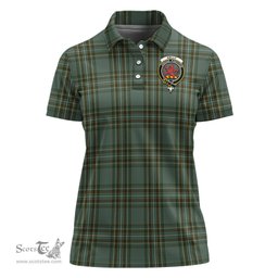 Scottish Kelly Dress Clan Tartan Polo Shirt with Family Crest For Women, Women's Scottish Polo Shirt Scottish Plaid Tartan Plaid - ScotsTee - scotstee.com