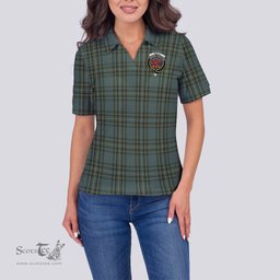 Scottish Kelly Dress Clan Tartan Polo Shirt with Family Crest For Women, Women's Scottish Polo Shirt Scottish Plaid Tartan Plaid - ScotsTee - scotstee.com