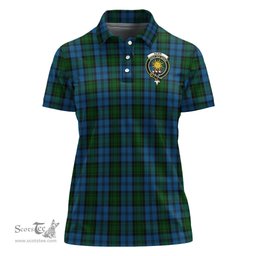 Scottish Kerr Hunting Clan Tartan Polo Shirt with Family Crest For Women, Women's Scottish Polo Shirt Scottish Plaid Tartan Plaid - ScotsTee - scotstee.com