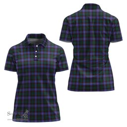 Scottish Hunter Modern Clan Tartan Polo Shirt For Women, Women's Scottish Polo Shirt Scottish Plaid Tartan Plaid - ScotsTee - scotstee.com