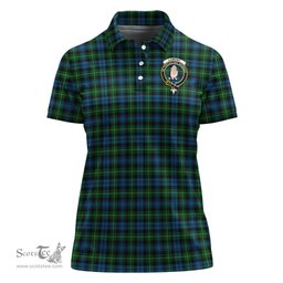Scottish Lamont Clan Tartan Polo Shirt with Family Crest For Women, Women's Scottish Polo Shirt Scottish Plaid Tartan Plaid - ScotsTee - scotstee.com