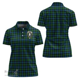 Scottish Lamont Clan Tartan Polo Shirt with Family Crest For Women, Women's Scottish Polo Shirt Scottish Plaid Tartan Plaid - ScotsTee - scotstee.com