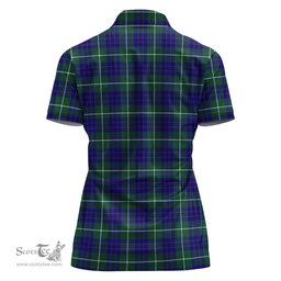 Scottish Hamilton Hunting Modern Clan Tartan Polo Shirt with Family Crest For Women, Women's Scottish Polo Shirt Scottish Plaid Tartan Plaid - ScotsTee - scotstee.com