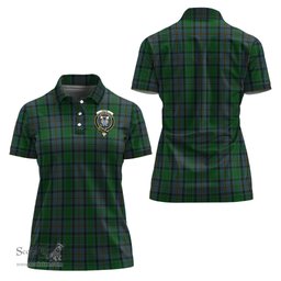 Scottish Hope Vere Clan Tartan Polo Shirt with Family Crest For Women, Women's Scottish Polo Shirt Scottish Plaid Tartan Plaid - ScotsTee - scotstee.com