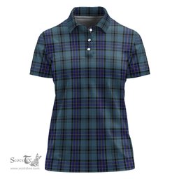 Scottish Hannay Blue Clan Tartan Polo Shirt For Women, Women's Scottish Polo Shirt Scottish Plaid Tartan Plaid - ScotsTee - scotstee.com