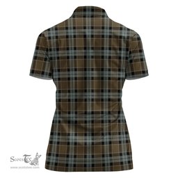 Scottish Graham of Menteith Weathered Clan Tartan Polo Shirt with Family Crest For Women, Women's Scottish Polo Shirt Scottish Plaid Tartan Plaid - ScotsTee - scotstee.com