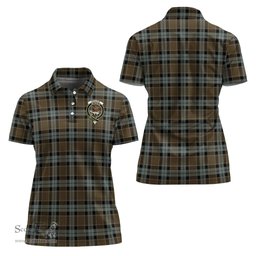 Scottish Graham of Menteith Weathered Clan Tartan Polo Shirt with Family Crest For Women, Women's Scottish Polo Shirt Scottish Plaid Tartan Plaid - ScotsTee - scotstee.com