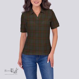 Scottish Gray Clan Tartan Polo Shirt For Women, Women's Scottish Polo Shirt Scottish Plaid Tartan Plaid - ScotsTee - scotstee.com