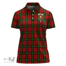 Scottish Kerr Clan Tartan Polo Shirt with Family Crest For Women, Women's Scottish Polo Shirt Scottish Plaid Tartan Plaid - ScotsTee - scotstee.com