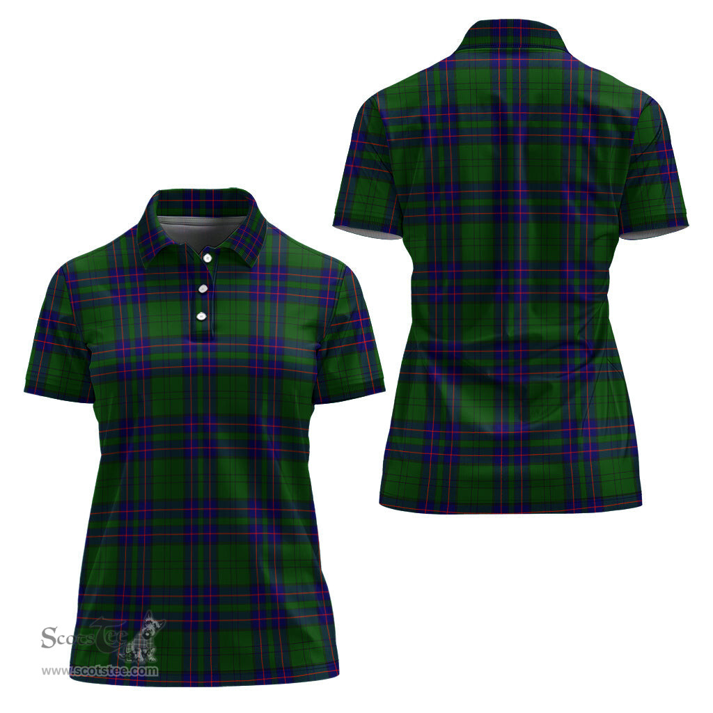 Scottish Lockhart Modern Clan Tartan Polo Shirt For Women, Women's Scottish Polo Shirt Scottish Plaid Tartan Plaid - ScotsTee - scotstee.com