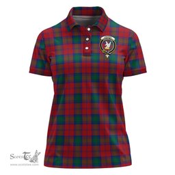 Scottish Lindsay Modern Clan Tartan Polo Shirt with Family Crest For Women, Women's Scottish Polo Shirt Scottish Plaid Tartan Plaid - ScotsTee - scotstee.com