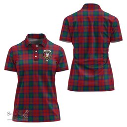 Scottish Lindsay Modern Clan Tartan Polo Shirt with Family Crest For Women, Women's Scottish Polo Shirt Scottish Plaid Tartan Plaid - ScotsTee - scotstee.com