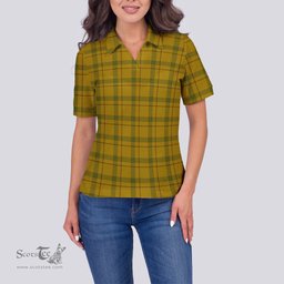 Scottish Houston Clan Tartan Polo Shirt For Women, Women's Scottish Polo Shirt Scottish Plaid Tartan Plaid - ScotsTee - scotstee.com