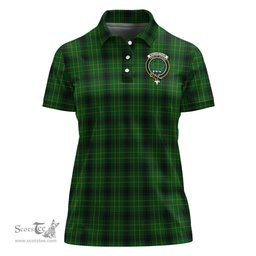Scottish MacArthur Highland Clan Tartan Polo Shirt with Family Crest For Women, Women's Scottish Polo Shirt Scottish Plaid Tartan Plaid - ScotsTee - scotstee.com