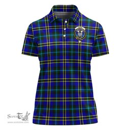 Scottish Hope Modern Clan Tartan Polo Shirt with Family Crest For Women, Women's Scottish Polo Shirt Scottish Plaid Tartan Plaid - ScotsTee - scotstee.com