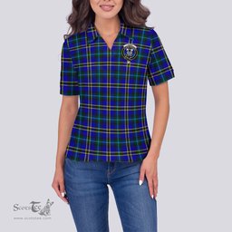 Scottish Hope Modern Clan Tartan Polo Shirt with Family Crest For Women, Women's Scottish Polo Shirt Scottish Plaid Tartan Plaid - ScotsTee - scotstee.com