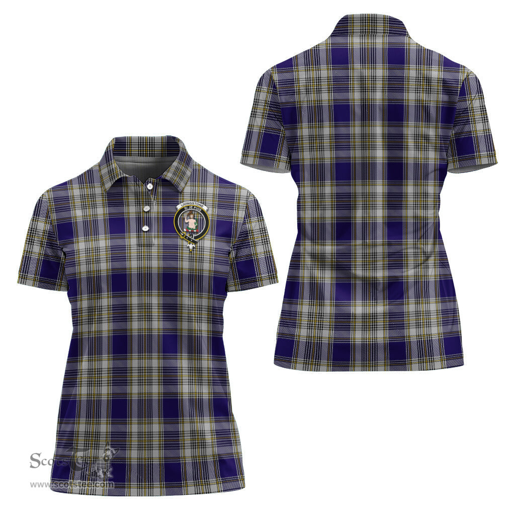 Scottish Livingston Dress Clan Tartan Polo Shirt with Family Crest For Women, Women's Scottish Polo Shirt Scottish Plaid Tartan Plaid - ScotsTee - scotstee.com