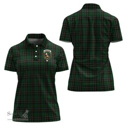 Scottish MacAlpin Clan Tartan Polo Shirt with Family Crest For Women, Women's Scottish Polo Shirt Scottish Plaid Tartan Plaid - ScotsTee - scotstee.com