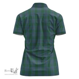 Scottish Irvine of Drum Clan Tartan Polo Shirt with Family Crest For Women, Women's Scottish Polo Shirt Scottish Plaid Tartan Plaid - ScotsTee - scotstee.com
