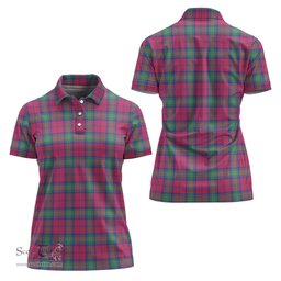 Scottish Lindsay Ancient Clan Tartan Polo Shirt For Women, Women's Scottish Polo Shirt Scottish Plaid Tartan Plaid - ScotsTee - scotstee.com