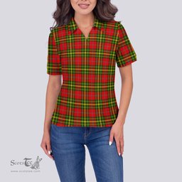 Scottish Leask Modern Clan Tartan Polo Shirt For Women, Women's Scottish Polo Shirt Scottish Plaid Tartan Plaid - ScotsTee - scotstee.com