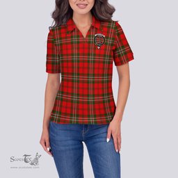Scottish Langlands Clan Tartan Polo Shirt with Family Crest For Women, Women's Scottish Polo Shirt Scottish Plaid Tartan Plaid - ScotsTee - scotstee.com