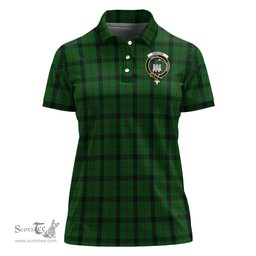 Scottish Kincaid Clan Tartan Polo Shirt with Family Crest For Women, Women's Scottish Polo Shirt Scottish Plaid Tartan Plaid - ScotsTee - scotstee.com