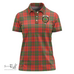 Scottish Grant Ancient Clan Tartan Polo Shirt with Family Crest For Women, Women's Scottish Polo Shirt Scottish Plaid Tartan Plaid - ScotsTee - scotstee.com