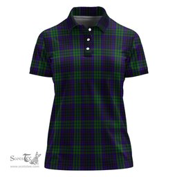 Scottish Lumsden Green Clan Tartan Polo Shirt For Women, Women's Scottish Polo Shirt Scottish Plaid Tartan Plaid - ScotsTee - scotstee.com