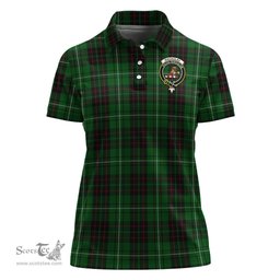 Scottish MacAulay of Lewis Clan Tartan Polo Shirt with Family Crest For Women, Women's Scottish Polo Shirt Scottish Plaid Tartan Plaid - ScotsTee - scotstee.com