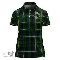 Scottish MacArthur Modern Clan Tartan Polo Shirt with Family Crest For Women, Women's Scottish Polo Shirt Scottish Plaid Tartan Plaid - ScotsTee - scotstee.com