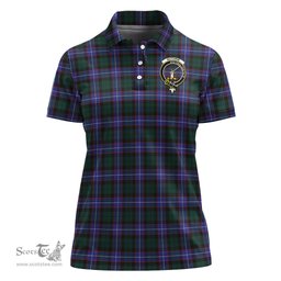 Scottish Guthrie Modern Clan Tartan Polo Shirt with Family Crest For Women, Women's Scottish Polo Shirt Scottish Plaid Tartan Plaid - ScotsTee - scotstee.com