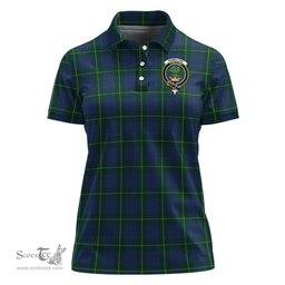 Scottish Hamilton Hunting Clan Tartan Polo Shirt with Family Crest For Women, Women's Scottish Polo Shirt Scottish Plaid Tartan Plaid - ScotsTee - scotstee.com