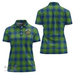 Scottish Johnstone-Johnston Ancient Clan Tartan Polo Shirt with Family Crest For Women, Women's Scottish Polo Shirt Scottish Plaid Tartan Plaid - ScotsTee - scotstee.com